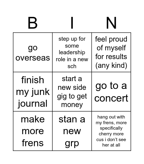 2025 bingo Card