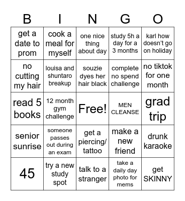 2025 Bingo Card