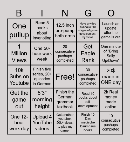 2025 Bingo Card