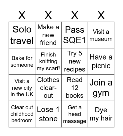 Tori’s 2025 Bingo Card