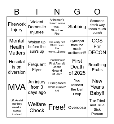 PCEMS... standby for 2025 Bingo Card