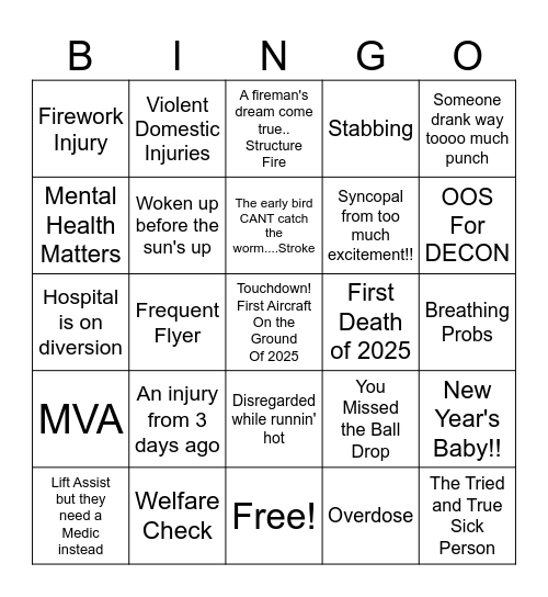 PCEMS... standby for 2025 Bingo Card