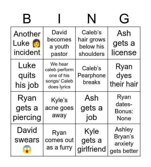 Friend Group Bingo 2025 Bingo Card