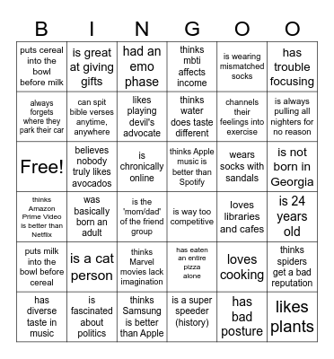 Find someone in Haven who... Bingo Card