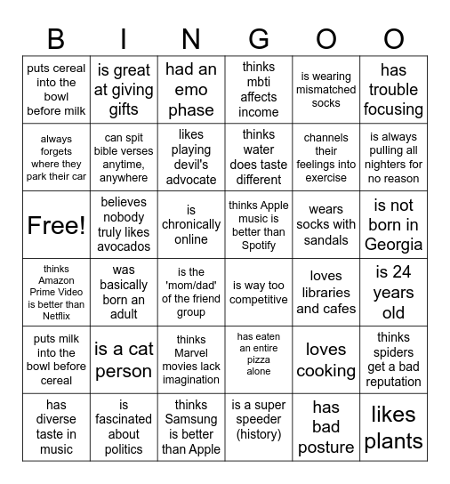 Find someone in Haven who... Bingo Card