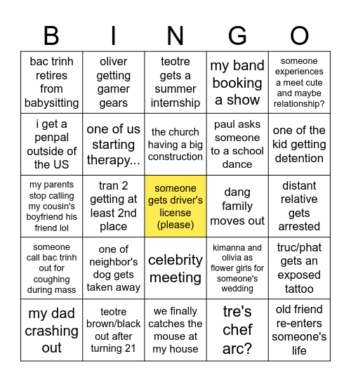 ✦ tue's 2025 lets gaur ✦ Bingo Card