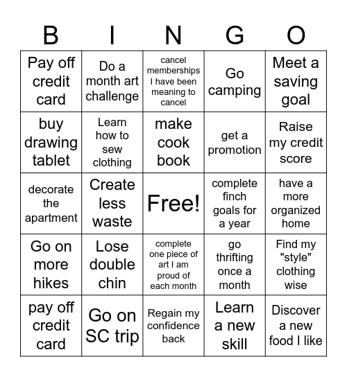 2025 Bingo Card