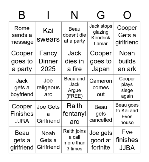 DSU BINGO Card