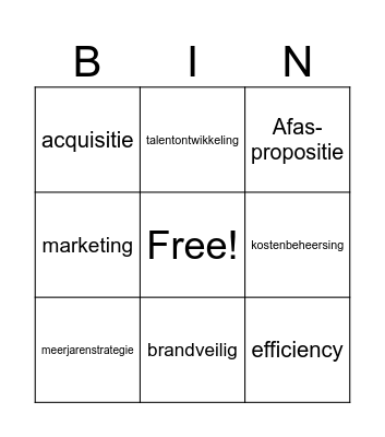 Jaarplan Bingo Card