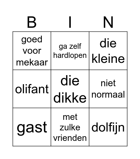 De stille Stan BINGO! Bingo Card