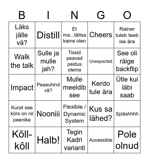 Base Bingo Card
