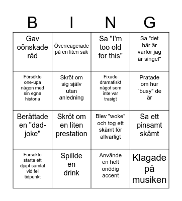 New Year Bingo Card