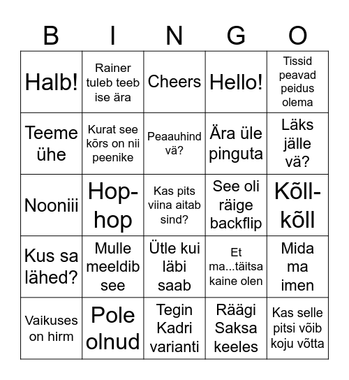 Base Bingo Card