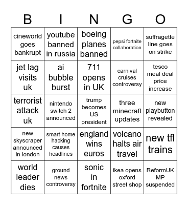 2025 Bingo Card