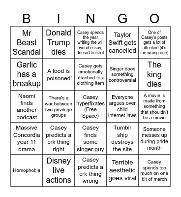 2025 Bingo Card