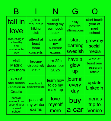 Word of the year: FLOURISH Bingo Card