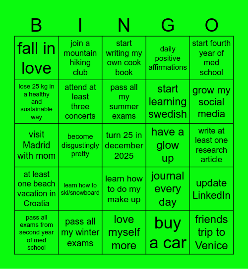 Word of the year: FLOURISH Bingo Card