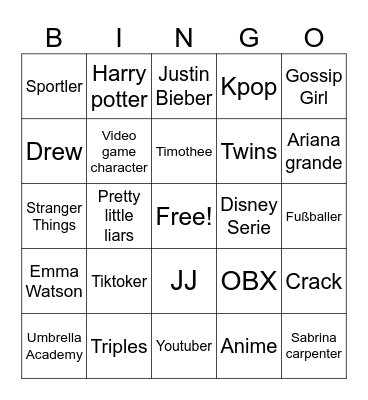 Edits Bingo Card