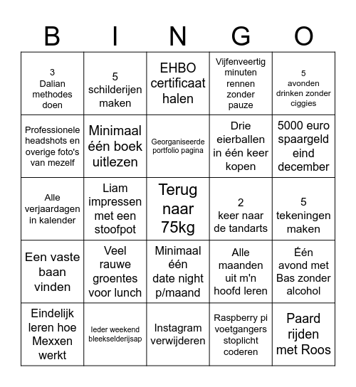 BINGOR Bingo Card