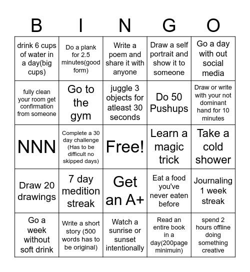 Bingo card 2025 Bingo Card