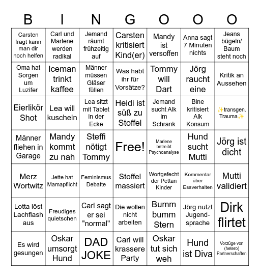 Krügersens Silvester Bingo Card