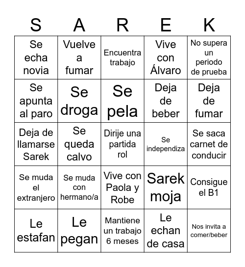 Sarek Bingo Card