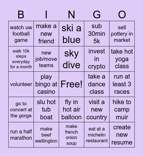 Leah 2025 Bingo Card