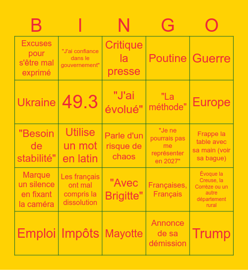 MacronBingo2025 Bingo Card