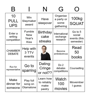 New Years Bingo Card