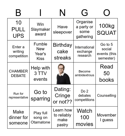 New Years Bingo Card