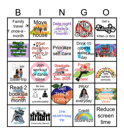 2025 Bingo but make it GOALS! Bingo Card