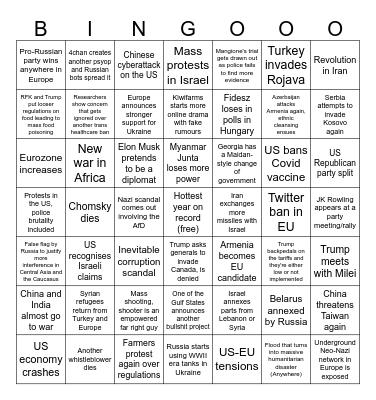 2025 Predictions Bingo Card