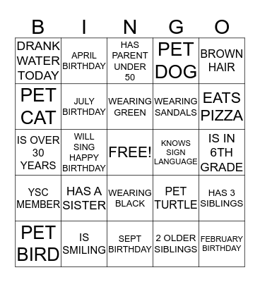 SRSLY Bingo Card