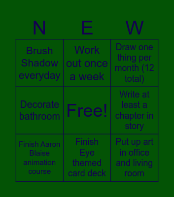 New Years Bingo Card
