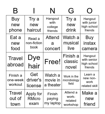 2025 Bingo Card