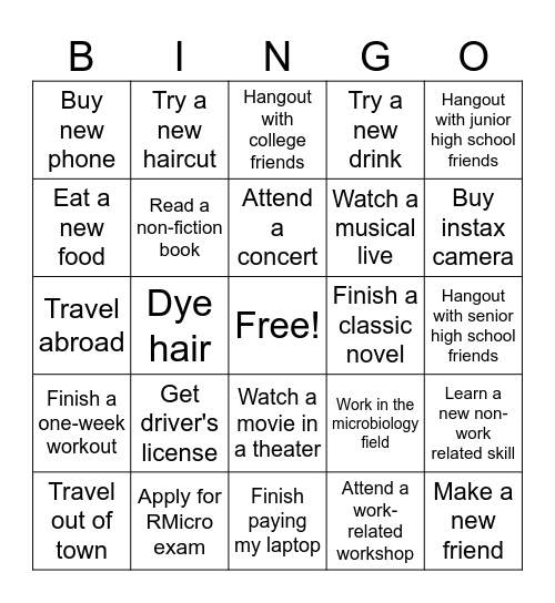 2025 Bingo Card