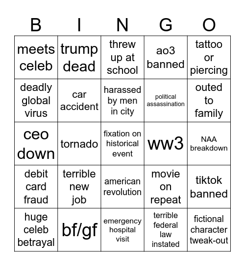 2025 bingo card Bingo Card