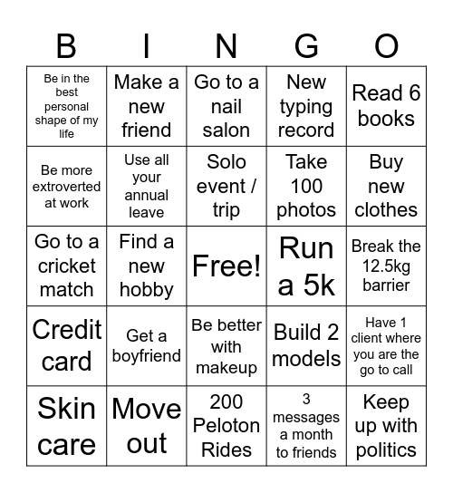 2025 Bingo Card