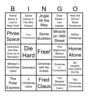 Last Christmas Bingo Card