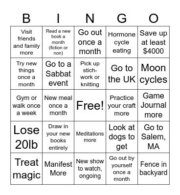 2025 Bingo Card