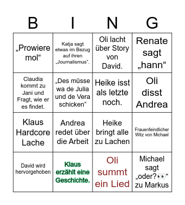 Silvester-Fondue 2024 Bingo Card