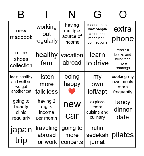 2025 Bingo Card