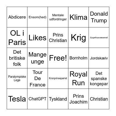 Pingo Bingo 2024 Bingo Card