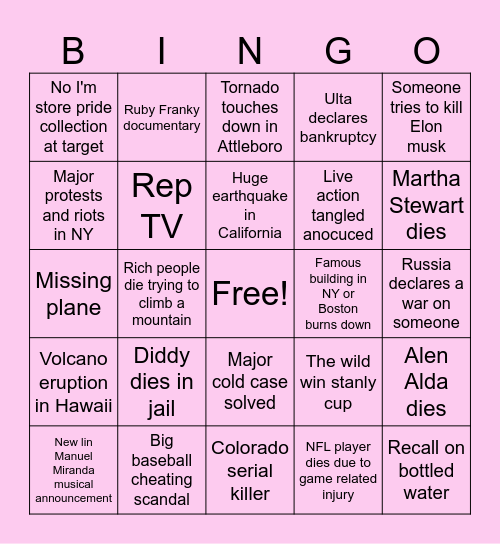 2025 Bingo Card