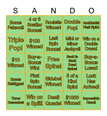 New Years Gambling Addict Bingo! Bingo Card
