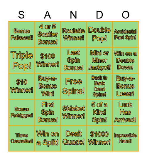 New Years Gambling Addict Bingo! Bingo Card