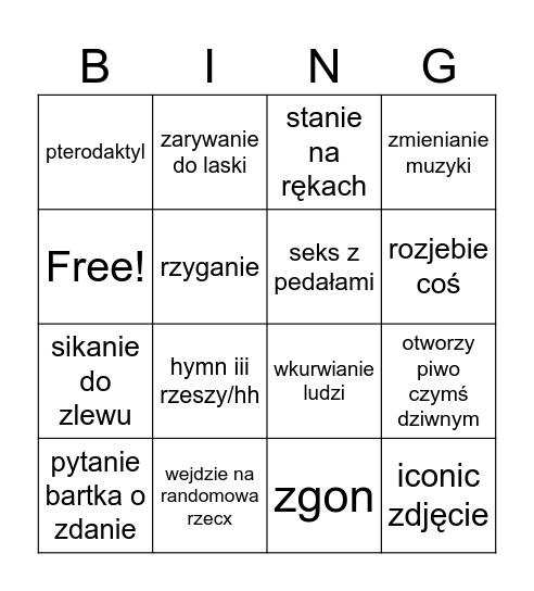 Jacek Bingo Card