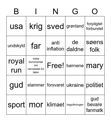 pingo bingo Card