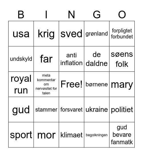 pingo bingo Card