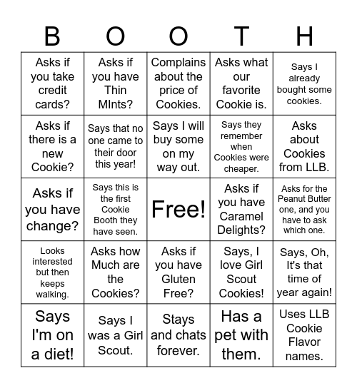 TROOP 236 BOOTH BINGO Card